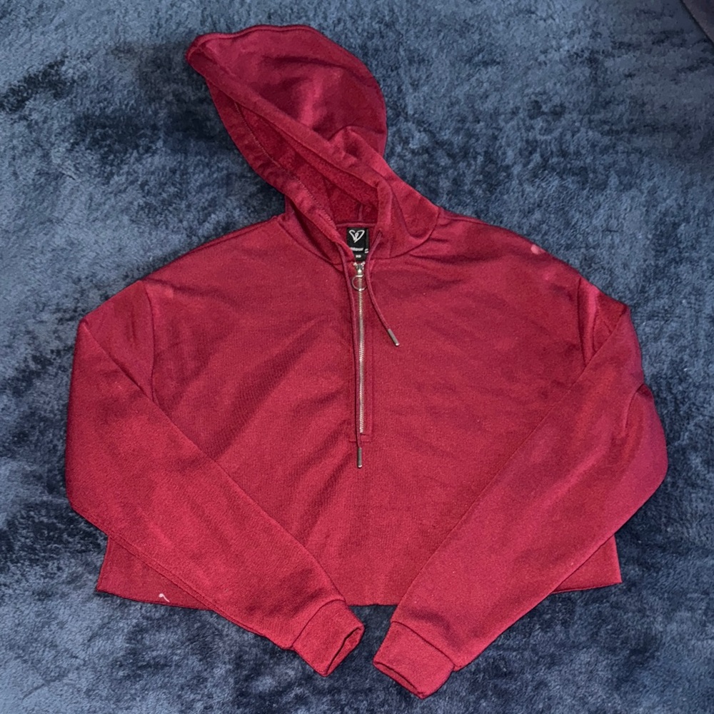 Windsor Red Cropped Hoodie